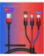 New Shine Multi charging cable 3 in 1 Nylon Braided Multiple USB Fast Charger Cord 3.3ft(1.3m) with Micro USB / Type C Compatible For Phone 7/7 Plus/Galaxy S8 and more. (10 pack)