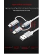 New Shine  Apple official certification 2.4A  3 in 1 Data Transmission+ Charge(Linghtning+Micro USB+Type-C Cable