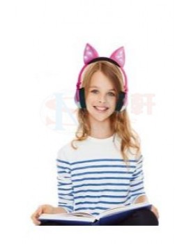 New Shine Fox shape  new design cute fox headphone with glowing lights with wire and battery