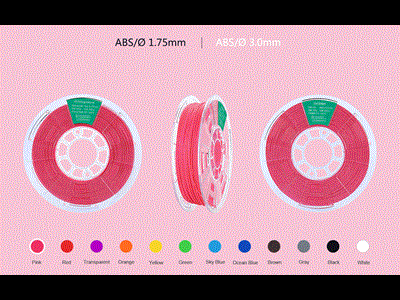 ABS  Filament Color Chart 