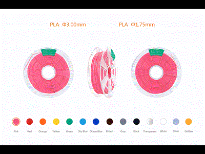  PLA   Filament Color Chart 